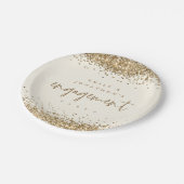 Assiettes En Carton Gold Parties scintillant Noms Cream Engagement Par (Angle)