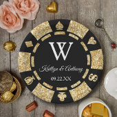 Assiettes En Carton Gold Parties scintillant Poker Chip Casino Party d