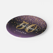 Assiettes En Carton Gold Parties scintillant Purple Ombre 50 et fabule (Angle)