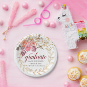 Assiettes En Carton Gold Parties scintillant Rose Et Marsala Floral Gr (Fête)