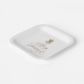 Assiettes En Carton Gold Romantic Calligraphie Joyeux Noël (Angulaire)