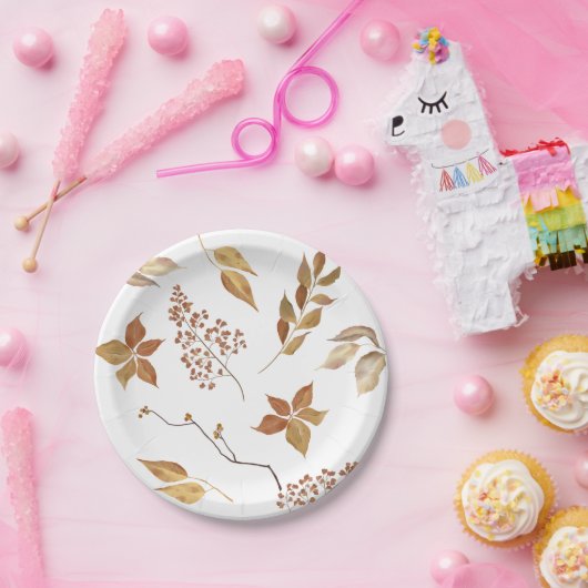 Assiettes En Carton Gold Rust Fall Feuilles Thanksgiving Friendly (Fête)