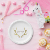 Assiettes En Carton Gold Rustic Antlers Glam Wedding Réception (Fête)