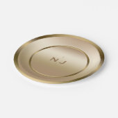 Assiettes En Carton Gold Shine Golden Shiny Modern Glam Party (Angle)