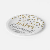 Assiettes En Carton Gold Silver Confetti joyeuse retraite (Angle)