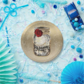 Assiettes En Carton Gold Sparkle Glam Rouge Rose Mason Jar Party (Fête)