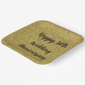 Assiettes En Carton Gold Speckled 50e anniversaire de Mariage, (Angulaire)