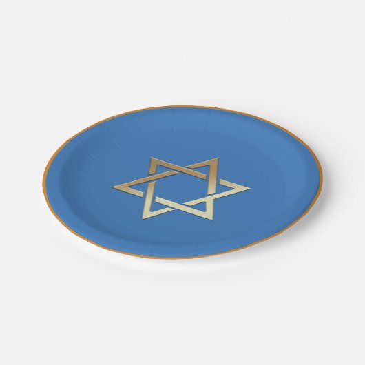 Assiettes En Carton Gold Star de David Plaques de papier (Angle)