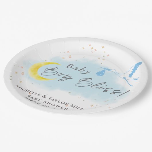 Assiettes En Carton Gold Starlit Baby Boy Bliss Stores Livraison spéci (Angle)