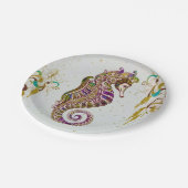 Assiettes En Carton Gold Summer Rainbow Seahorse Parties scintillant (Angle)