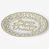 Assiettes En Carton Gold/White 65th Random Number Pattern (Angle)