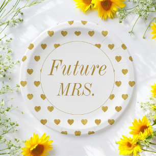 Assiettes En Carton Gold White Future Mme Fête des mariées