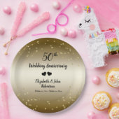 Assiettes En Carton Golden 50e anniversaire Mariage Confetti Elégant (Fête)
