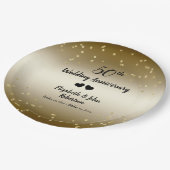 Assiettes En Carton Golden 50e anniversaire Mariage Confetti Elégant (Angle)