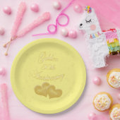 Assiettes En Carton Golden 50th Anniversary Customisé (Fête)