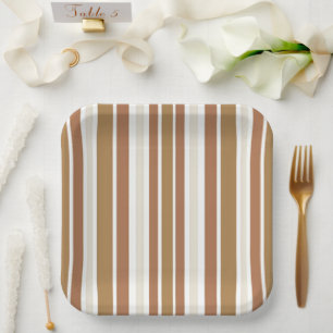 Assiettes En Carton Golden Beach Sand Strips