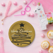 Assiettes En Carton Golden Black Paper Plate (Fête)