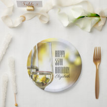 Golden Bokeh Elegant 55e Anniversaire Verre de vin