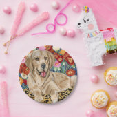 Assiettes En Carton Golden Boy Retriever (Fête)