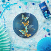 Assiettes En Carton Golden butterflies (Fête)