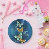 Assiettes En Carton Golden butterflies (Fête)