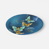 Assiettes En Carton Golden butterflies (Angle)