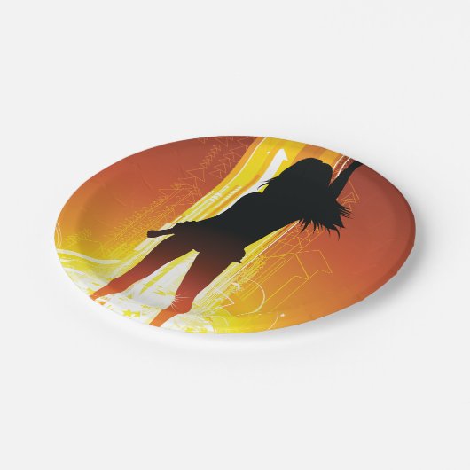 Assiettes En Carton Golden Disco (Angle)