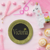 Assiettes En Carton Golden Flecks Victoria Nom Design, (Fête)
