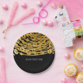 Assiettes En Carton Golden Glam Cheetah Print Exotic Print Party (Fête)