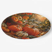 Assiettes En Carton Golden Harvest Thanksgiving  (Angle)