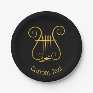 Assiettes En Carton Golden lyre