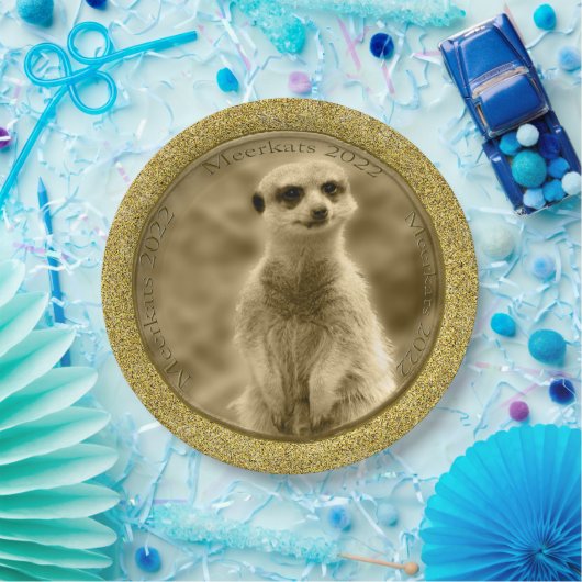 Assiettes En Carton Golden Meerkat 2022 Pièce, Plaques en papier (Fête)