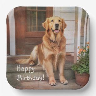 Assiettes En Carton Golden Retriever