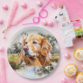 Assiettes En Carton Golden Retriever (Fête)