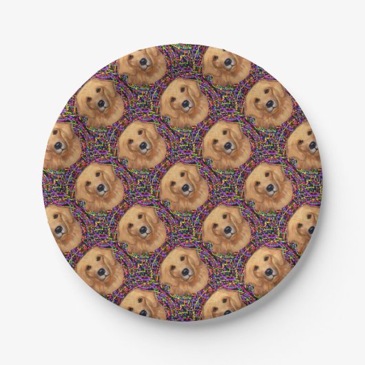 Assiettes En Carton Golden Retriever (Devant)
