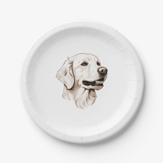 Assiettes En Carton Golden Retriever 2 (Devant)