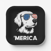 Assiettes En Carton Golden Retriever 4 juillet Merica (Recto)