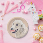 Assiettes En Carton Golden Retriever avec Tennis Ball Peinture Chien A (Fête)