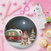 Assiettes En Carton Golden Retriever Caravan Christmas Adventure (Fête)