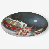 Assiettes En Carton Golden Retriever Caravan Christmas Adventure (Angle)