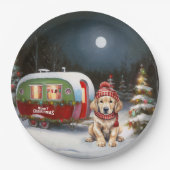 Assiettes En Carton Golden Retriever Caravan Christmas Adventure (Devant)