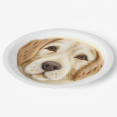 Assiettes En Carton Golden Retriever Chien 3D inspiré (Angle)