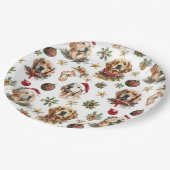Assiettes En Carton Golden Retriever chien animal Motif de Noël (Angle)