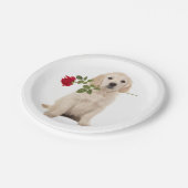 Assiettes En Carton Golden Retriever Chien Chien Chien Mariage (Angle)