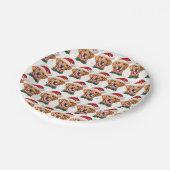 Assiettes En Carton Golden Retriever Chien race Noël (Angle)