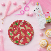 Assiettes En Carton Golden Retriever de Noël (Fête)