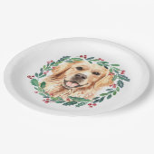 Assiettes En Carton Golden Retriever Elegant Chien Noël (Angle)