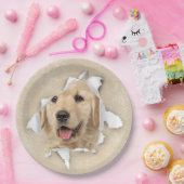 Assiettes En Carton Golden Retriever in Paper Hole (Fête)