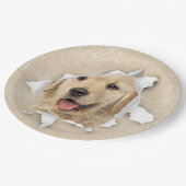 Assiettes En Carton Golden Retriever in Paper Hole (Angle)