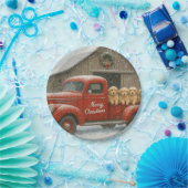 Assiettes En Carton Golden Retriever Puppies in an old truck Christmas (Fête)